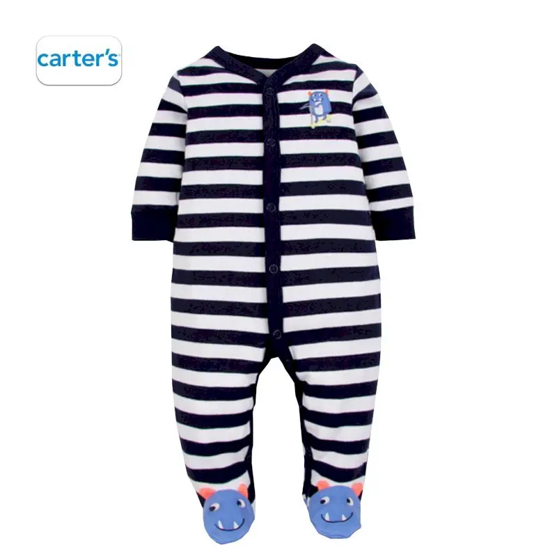 CARTER'S Navy Monster Feets Sleepsuit