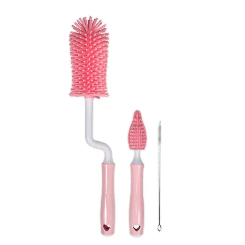 Silicone Bottle Brush set - Pink