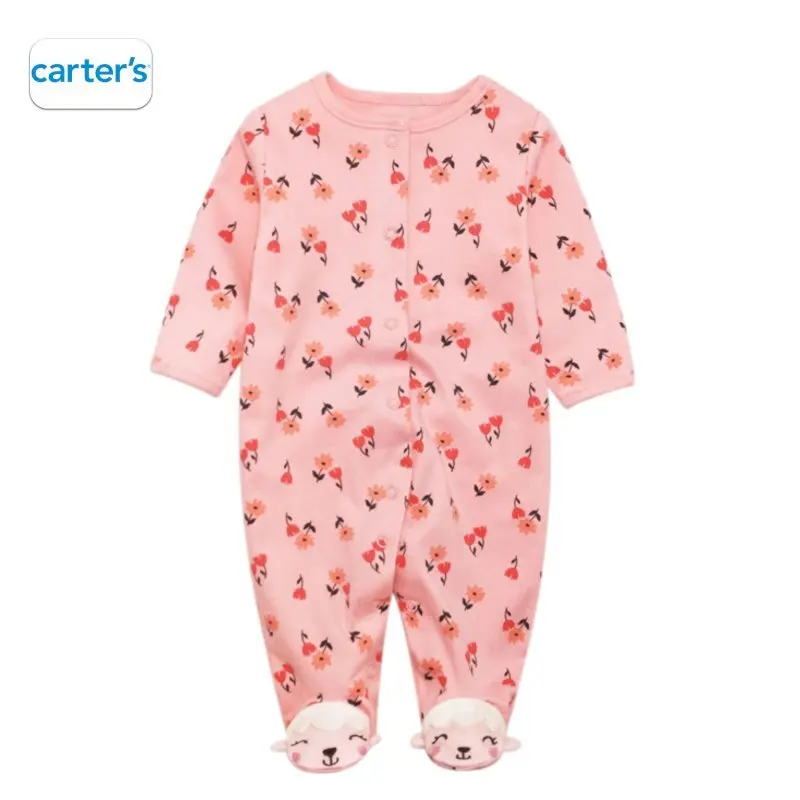 CARTER'S Pink Floral With Sheep feets sleepsuit