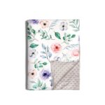 Baby Soft Blanket - Grey Flower