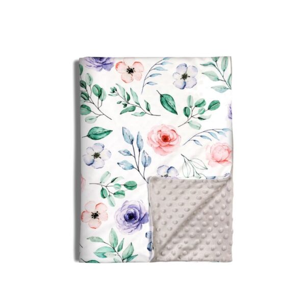 Baby Soft Blanket - Grey Flower