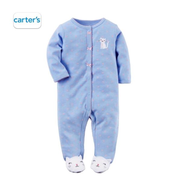 CARTER'S Bluse With Cat Feets Sleepsuit