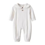Unisex Baby Solid Long Sleeves Jumpsuits -white