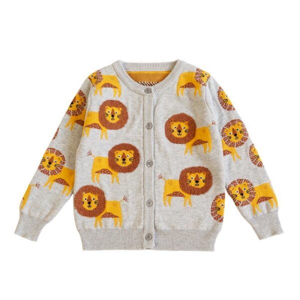 Boys Grey Warm Lion Jacket
