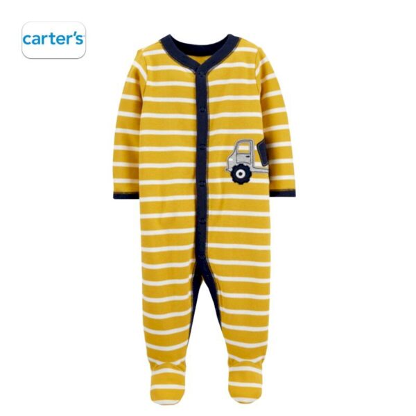 CARTER'S Construction Truck yellow Sleepsuit