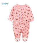 CARTER'S Pink Floral With Sheep feets sleepsuit