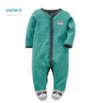 CARTER'S Green Raccon Feets Sleepsuit