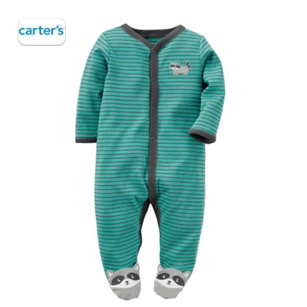 CARTER'S Green Raccon Feets Sleepsuit
