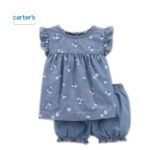 Carter’s 2-pieces Blue with white flowers Set