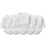 White Baby Long Sleeves Bodysuits- 5 Pieces