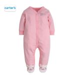 CARTER'S Pink Cat Feets Sleepsuit