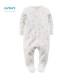 CARTER'S White Mini Animals sleepsuit