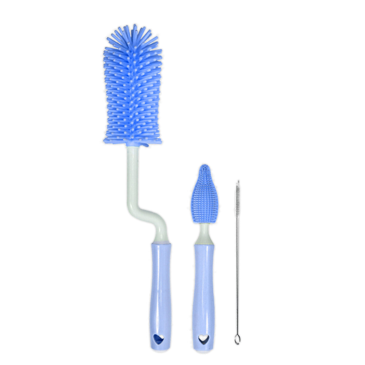 Silicone Bottle Brush set - Blue - Image 1