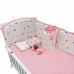 Crib Bedding Set of 7 - Hearts