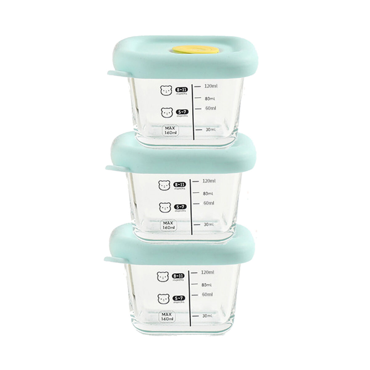 3 Glass Food Containers Set -160 ml - Image 2